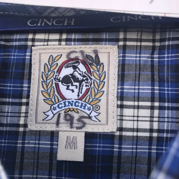 Cinch Blue Plaid Men's Shirt - Picture 3 of 4